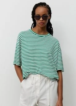 Marc O'Polo Damen LOOSE - T-Shirt Print - Multi Preppy Green