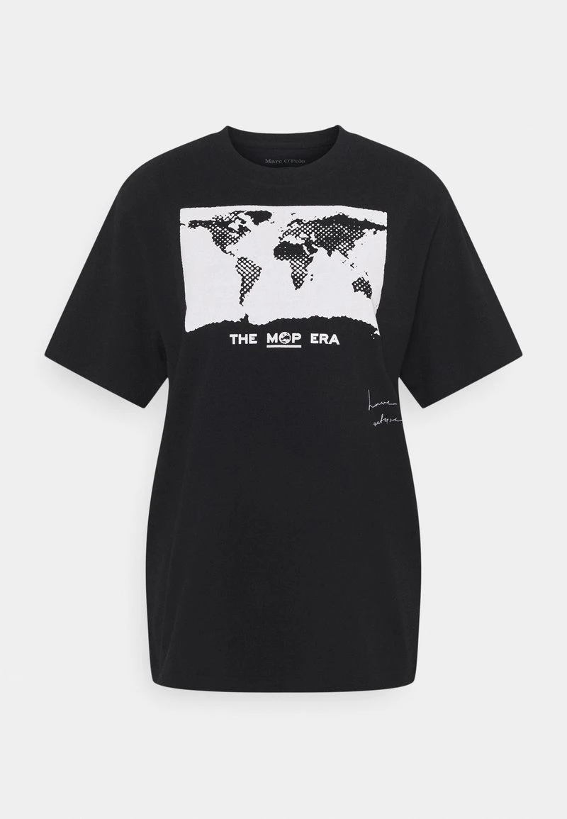 Marc O'Polo Damen ROUND NECK SHORT SLEEVE - T-Shirt Print - Black 1 Marc O'Polo Damen ROUND NECK SHORT SLEEVE - T-Shirt Print - Black