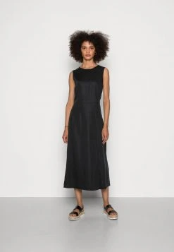 Marc O'Polo DRESS FEMININE SILHOUETTE CUTLINES SLITS MIDI LENGTH - Freizeitkleid - Dusty Black | Damen