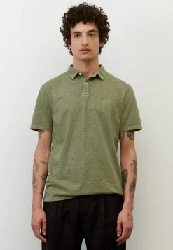 Marc O'Polo SHORT SLEEVE BUTTON PLACKET SLITS AT HEM - Poloshirt - Olive | Herren