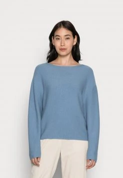 Marc O'Polo LONGSLEEVE MODERN WIDE FIT RICE CORN STRUCTURE - Strickpullover - Fall Sky | Damen