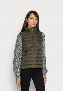 Marc O'Polo VEST STAND UP COLLAR FRONT ZIPPER - Weste - Olive Drab | Damen