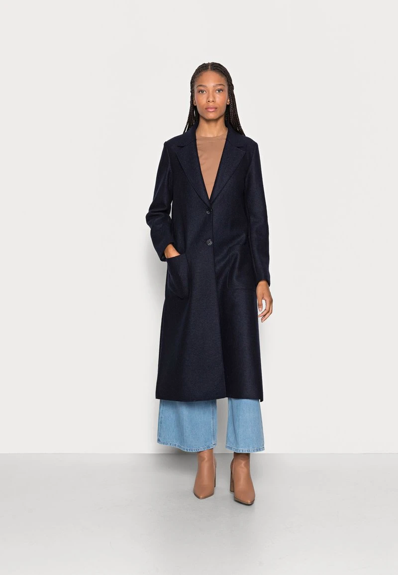 Marc O'Polo COAT BOILED LONG SIDE SLITS PATCHED POCKETS - Klassischer Mantel - Midnight Blue | Damen 1 Marc O'Polo COAT BOILED LONG SIDE SLITS PATCHED POCKETS - Klassischer Mantel - Midnight Blue | Damen