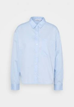 Marc O'Polo Damen BLOUSE LONG SLEEVE KENT COLLAR - Bluse - Light Blue