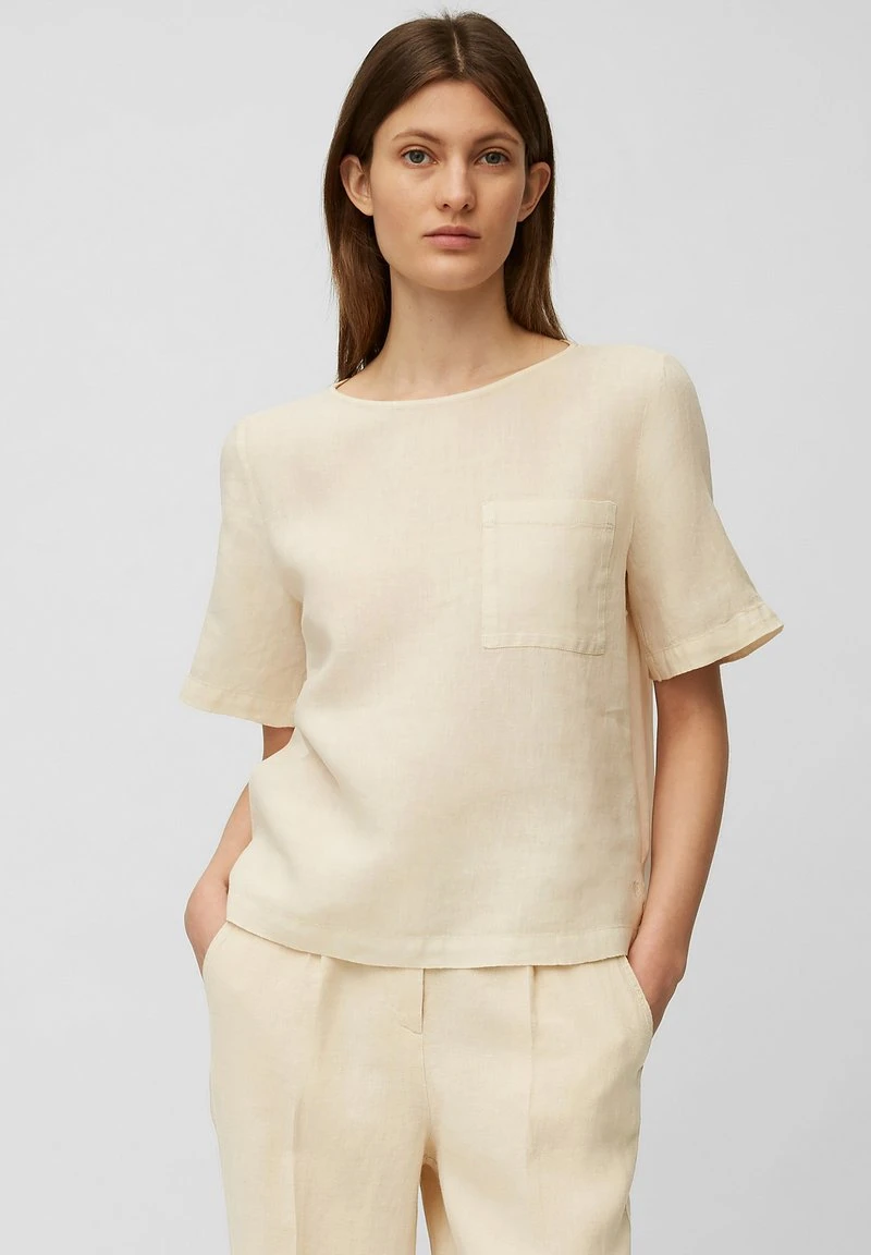 Marc O'Polo BLOUSE SHORT SLEEVE CHEST POCKET STYLE - Bluse - Summer Taupe | Damen 1 Marc O'Polo BLOUSE SHORT SLEEVE CHEST POCKET STYLE - Bluse - Summer Taupe | Damen