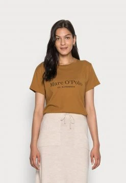 Marc O'Polo Damen SHORT SLEEVE ROUND NECK PLACED - T-Shirt Print - Golden Hour