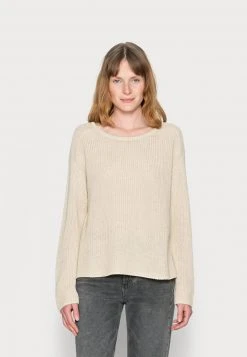 Marc O'Polo LONG SLEEVE ROUND NECK - Strickpullover - Summer Taupe | Damen