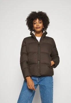 Marc O'Polo PUFFER JACKET SHORT STAND UP COLLAR ZIPP - Daunenjacke - Dark Chocolate | Damen