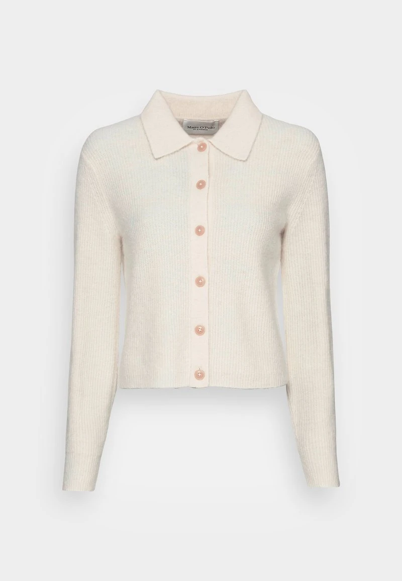 Marc O'Polo Damen CARDIGAN LONGSLEEVE POLO COLLAR - Strickjacke - Chalky Sand 1 Marc O'Polo Damen CARDIGAN LONGSLEEVE POLO COLLAR - Strickjacke - Chalky Sand