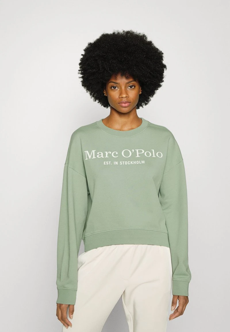 Marc O'Polo ROUND NECK MODERN COPPED FIT LOGOMANIA - Sweatshirt - Breezy Mint | Damen 1 Marc O'Polo ROUND NECK MODERN COPPED FIT LOGOMANIA - Sweatshirt - Breezy Mint | Damen