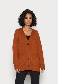 Marc O'Polo CARDIGAN LONGSLEEVE V NECK BUTTON CLOSURE - Strickjacke - Bright Rustic Orange | Damen