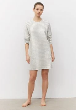 Marc O'Polo Damen LONGSLEEP - Nachthemd - Light Grey Melange