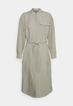 Marc O'Polo DRESS STYLE BELT DETAIL LONG SLEEVE - Blusenkleid - Herbal Steam | Damen