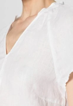 Marc O'Polo Damen BLOUSE V-NECK SHORT SLEEVED - T-Shirt Basic - White -Marc O'Polo Verkäufe 38dee7251d604ad68276501c2ffe5402