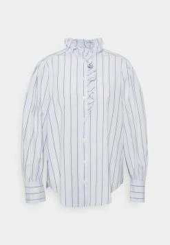 Marc O'Polo Damen BLOUSE LONGSLEEVE GATHERING AT NECK SLEEVE WITH VOLUME STRIP - Bluse - Multi