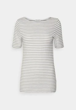 Marc O'Polo SHORT SLEEVE, BOAT NECK, STRIPED - T-Shirt Print - Herbal Steam | Damen