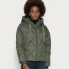 Marc O'Polo PUFFER JACKET DIAMOND QUILTING BIG FIX HOOD - Daunenjacke - Fresh Moss | Damen