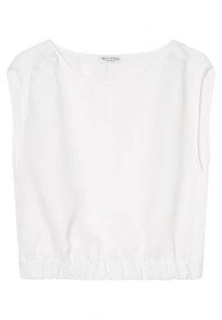 Marc O'Polo SUPER CROPPED ELASTIC TAPE AT WAIST - Bluse - White | Damen