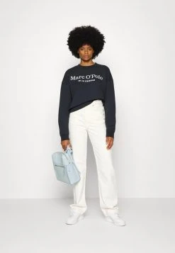 Marc O'Polo ROUND NECK MODERN COPPED FIT LOGOMANIA - Sweatshirt - Deep Blue Sea | Damen -Marc O'Polo Verkäufe 6152191872bb4585afc0322952a1a121