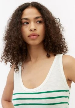 Marc O'Polo Damen IN LOCKERER SLUB QUALITÄT - Top - Multi Preppy Green -Marc O'Polo Verkäufe 6ad42ac352424582b57d4142b46d210a