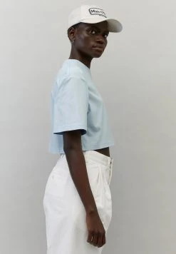 Marc O'Polo ARCHIVE CODE CROPPED - T-Shirt Basic - Linen Blue | Damen -Marc O'Polo Verkäufe 6b3ee4c7ec7b4a7796a371a93264f74e