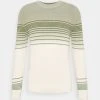 Marc O'Polo Herren CREW NECK WITH PLACED STRIPES AND DIP DYE - Strickpullover - Pistachio Gray