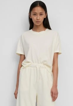 Marc O'Polo Damen CROP AUS - T-Shirt Basic - White Mousse