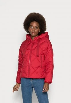 Marc O'Polo Damen PUFFER JACKET DIAMOND QUILTING BIG FIX HOOD - Daunenjacke - Bright Pomegranate