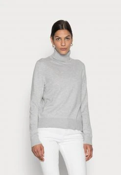 Marc O'Polo Damen TURTLE NECK - Strickpullover - Stony Grey Melange