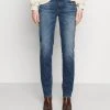 Marc O'Polo TROUSER MID WAIST - Jeans Straight Leg - Blue Denim | Damen