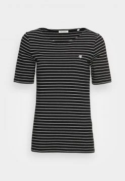 Marc O'Polo SHORT SLEEVE ROUND NECK STRIPED - T-Shirt Print - Dusty Black | Damen -Marc O'Polo Verkäufe 8c782755ae1c47e1b631150bec690131