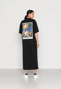 Marc O'Polo Damen DRESS ROUND NECK PRINT AT BACK - Jerseykleid - Black