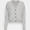 Marc O'Polo CARDIGAN LONGSLEEVE V-NECK BUTTON CLOSURE - Strickjacke - Stony Grey Melange | Damen