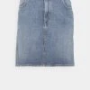 Marc O'Polo SKIRT OVER KNEE LENGTH PENCIL SHAPE SLIT AT BACK - Jeansrock - Blue Denim | Damen