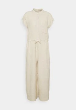 Marc O'Polo WIDE LEG BAND COLLAR DRAWSTRING CROPPED LEG - Jumpsuit - Summer Taupe | Damen