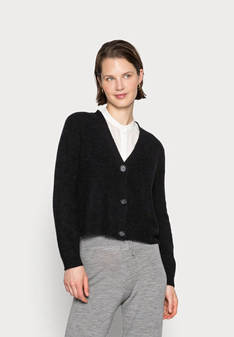 Marc O'Polo CARDIGAN LONGSLEEVE V-NECK BUTTON CLOSURE HALF-CARDIGAN STIT - Strickjacke - Black | Damen 1 Marc O'Polo CARDIGAN LONGSLEEVE V-NECK BUTTON CLOSURE HALF-CARDIGAN STIT - Strickjacke - Black | Damen