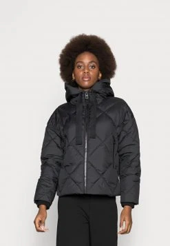 Marc O'Polo PUFFER JACKET DIAMOND QUILTING BIG FIX HOOD - Daunenjacke - Black | Damen