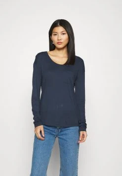 Marc O'Polo LONG SLEEVE ROUND NECK - Langarmshirt - Dark Night | Damen