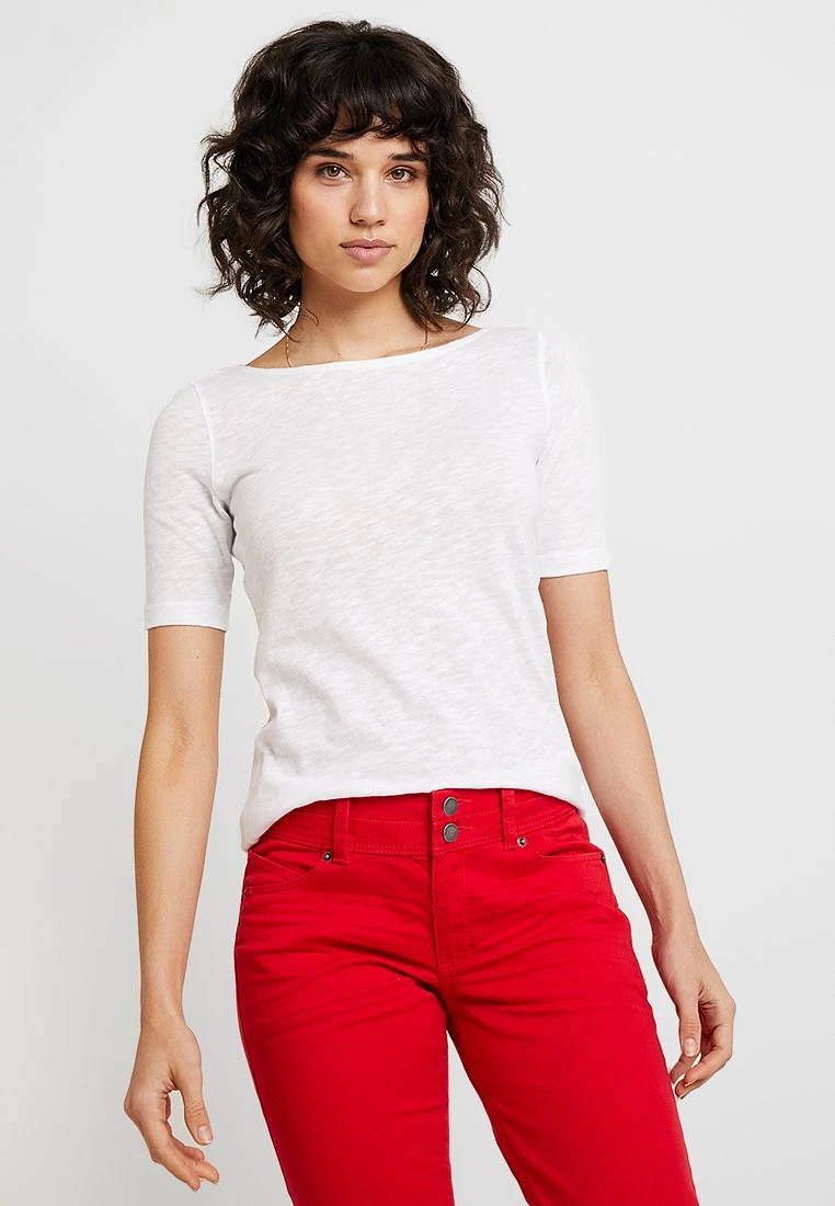 Marc O'Polo SHORT SLEEVE BOAT NECK - T-Shirt Basic - White | Damen 1 Marc O'Polo SHORT SLEEVE BOAT NECK - T-Shirt Basic - White | Damen