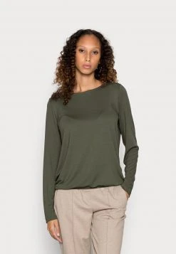 Marc O'Polo LONG SLEEVE BOAT NECK ELASTIC AT HEM - Langarmshirt - Fresh Moss | Damen