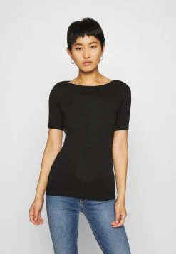 Marc O'Polo Damen SHORT SLEEVE BOAT NECK - T-Shirt Basic - Black