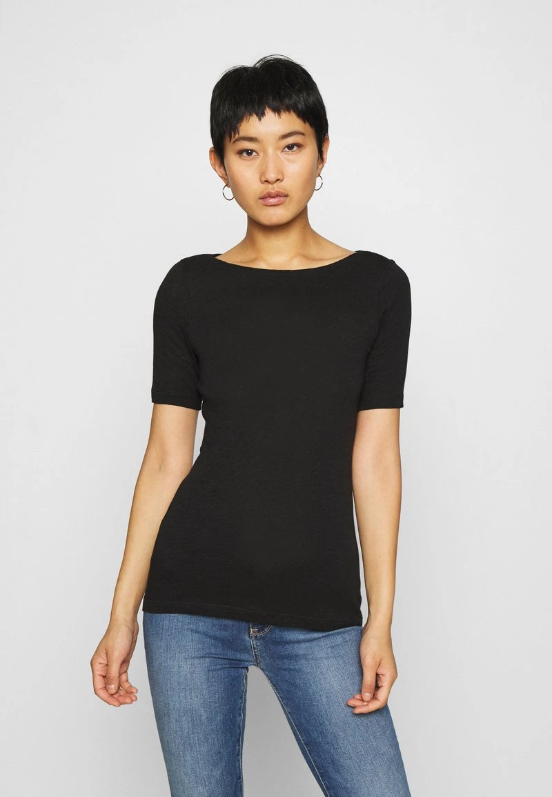 Marc O'Polo Damen SHORT SLEEVE BOAT NECK - T-Shirt Basic - Black 1 Marc O'Polo Damen SHORT SLEEVE BOAT NECK - T-Shirt Basic - Black