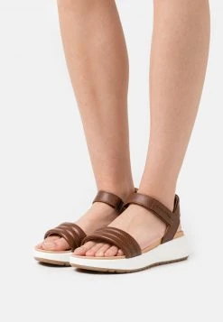 Marc O'Polo Damen SPORTY - Plateausandalette - Cognac