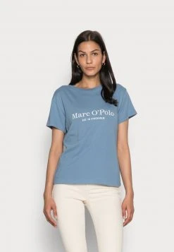 Marc O'Polo SHORT SLEEVE ROUND NECK PLACED PRINT - T-Shirt Print - Fall Sky | Damen