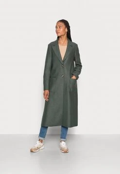Marc O'Polo COAT BOILED LONG SIDE SLITS PATCHED POCKETS - Klassischer Mantel - Fresh Moss | Damen