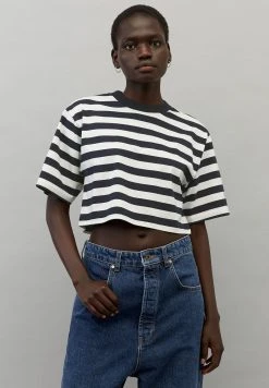 Marc O'Polo ARCHIVE CODE CROPPED - T-Shirt Print - Multi Deep Navy | Damen