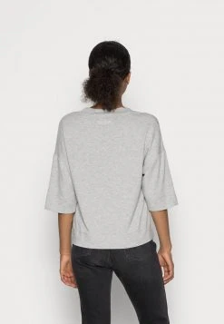 Marc O'Polo CROPPED WIDE FIT WIDER SHORT SLEEVES - T-Shirt Basic - Stony Grey Melange | Damen -Marc O'Polo Verkäufe e81df97568df40b98b22ecc896ee05d5