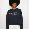 Marc O'Polo ROUND NECK MODERN COPPED FIT LOGOMANIA - Sweatshirt - Deep Blue Sea | Damen