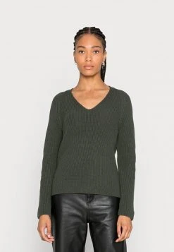 Marc O'Polo LONGSLEEVE V NECK STICH A SHAPE - Strickpullover - Utility Green | Damen