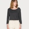 Marc O'Polo Langarmshirt - Dusty Black | Damen